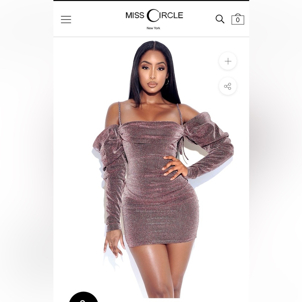 Miss circle  Off-Shoulder Glitter Dress